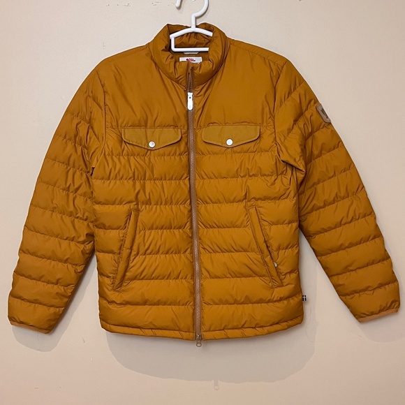 Fjallraven Greenland Down Liner Puffer Jacket - Men's Size S - Yellow Orange - Picture 2 of 16